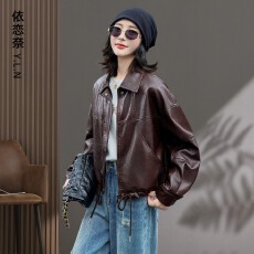 批发皮衣外套女高级感<b class='q'>春</b>秋季2026新款超火休闲大码气质减龄机车范上衣