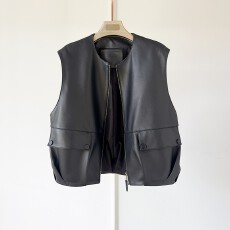 批发宽松真皮马甲女2026新款坎肩廓形显瘦绵羊皮无袖背心马夹外套