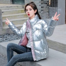 批发2026女新款羽绒棉服亮面免洗短款冬季韩版加<b class='q'>大码</b>立领宽松棉衣外套