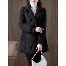 批发黑色高级感超好看棉服女2025冬季新款<b class='q'>西装</b>领羽绒棉服内胆加厚外套