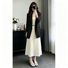 批发黑色西装<b class='q'>套装</b><b class='q'>女</b>夏季薄款<b class='q'>职业</b>装正装气质雪纺醋酸休闲防晒西服外套