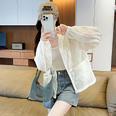 批发糖果色<b class='q'>甜美</b>减龄刺绣外套2026夏季新款小个子设计感防晒轻薄款上衣