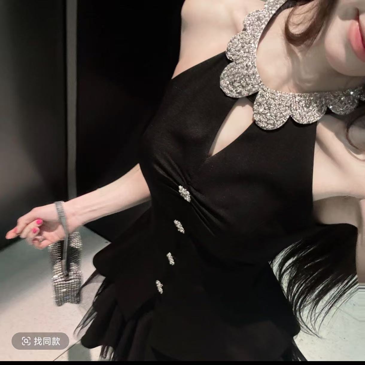 새로운 yeye 분위기 아름다움 여름 순수한 욕망 바람 행침 목 맨위 미니 스커트 세트