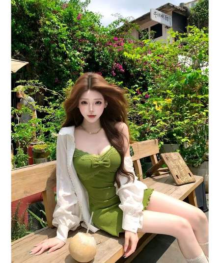 루이 茜 웨이 Sher S miu 부서 미스 여름 새로운 순수한 욕망 바람 드레스 셔츠 r9463d