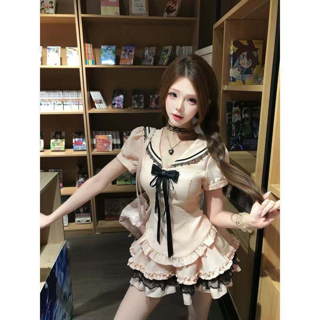 루이 茜 웨이 Sher S 학원 연인 순수한 욕망 핫걸 오리지널 작은 대중 디자인 맨위 반 스커트 r50030-1x