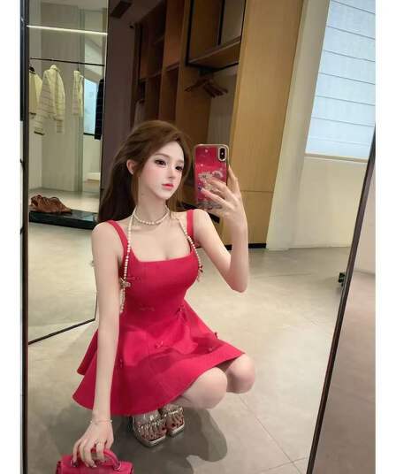 루이 茜 웨이 Sher S 감기 장미 여름 순수한 욕망 천 금빛 바람 프랑스식 작은 대중 디자인 드레스 r2700l