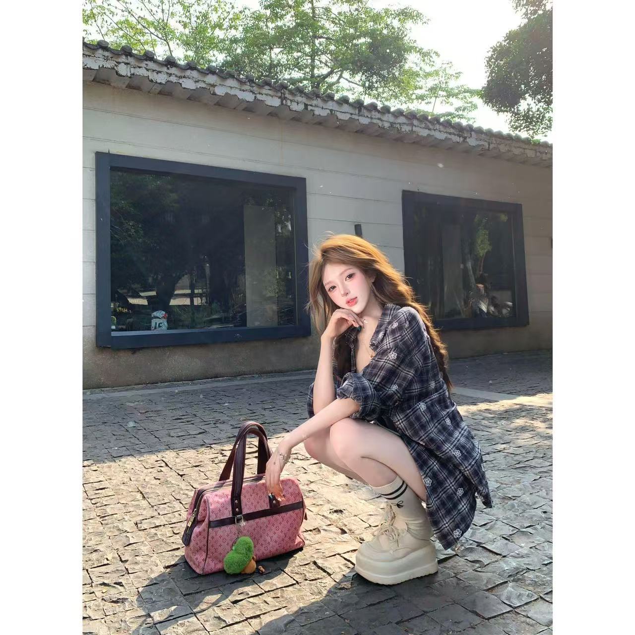 루이 茜 웨이 Sher S 느긋한 휴일 여름 ins 바람 느긋한 슬립 드레스 셔츠 r66691-1h