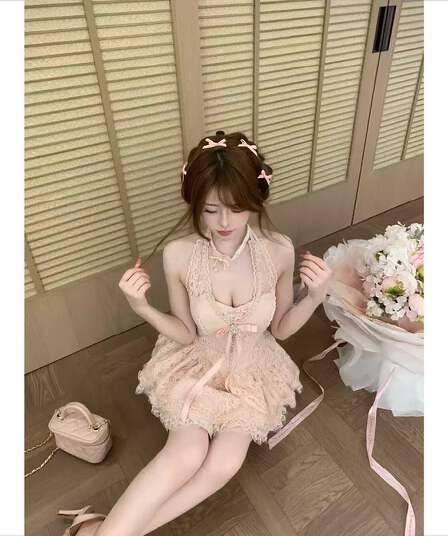 루이 茜 웨이 Sher S 달콤한 욕망 주인공 여름 새로운 천 금빛 바람 드레스 r8571y