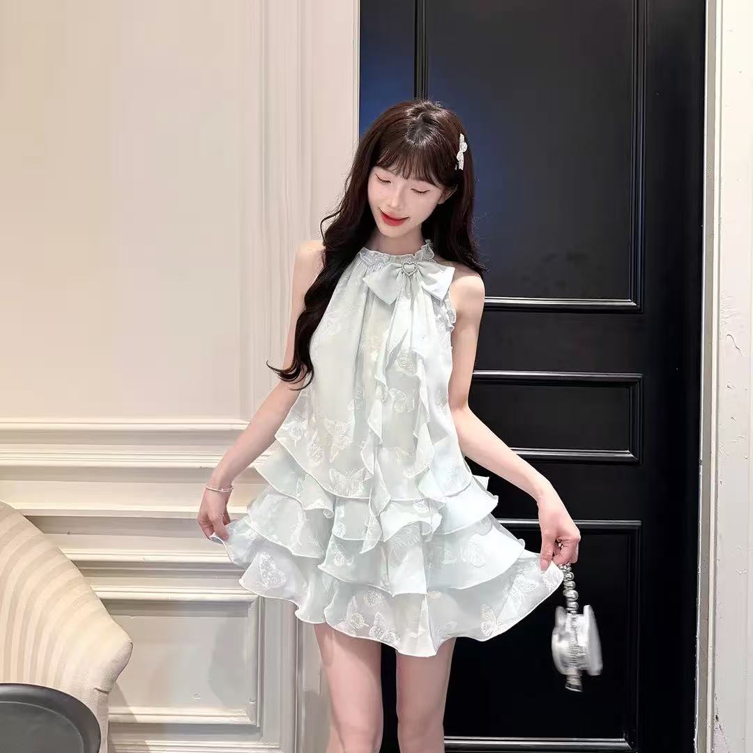 캄파넬라 세과 house 우유 푸 나비 꿈 달콤함 신선함 바람 꽃무늬 행침 목 민소매 케이크 드레스 공주 드레스