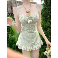 批发瑞茜·威瑟斯 郁金香 夏季纯欲风小众设计<b class='q'>开衫</b>连衣裙R3762W