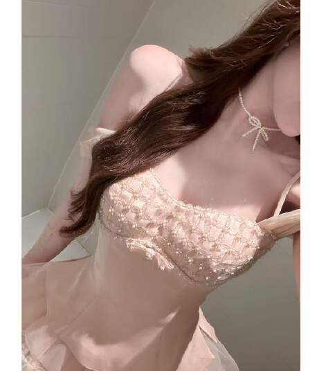 새로운 yeye 천사 크림 빛 럭셔리 품격 프랑스식 작은 대중 쇼트 스타일 슬림해 보이는 몸매 가꾸기 세트