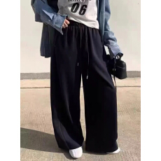 批发实物图已更新◆春款新款时尚百搭高腰头抽绳显瘦休闲裤女