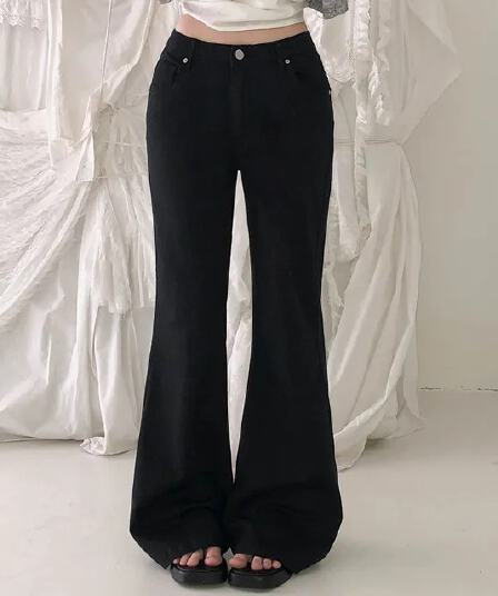 쉬폰 차가운 센스 면 중간 길이 와이드 레그 팬츠 4 색