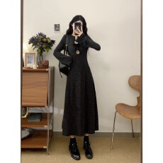 批发有货～2025设计感针织连衣裙女高级感收腰显瘦内搭<b class='q'>通勤</b>气质长裙
