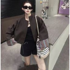 批发复古撞色拼接短<b class='q'>外套</b>女2025秋装新款宽松休闲洋气百搭<b class='q'>显瘦</b>夹克上衣