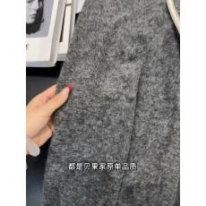 批发灰色加厚加绒软糯羊毛裤女<b class='q'>冬</b>松紧腰撞色抽绳弯刀裤