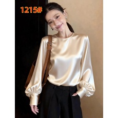 批发<b class='q'>轻熟</b>温柔灯笼袖飘带衬衫通勤高级气质减龄香槟色上衣2026春季新款