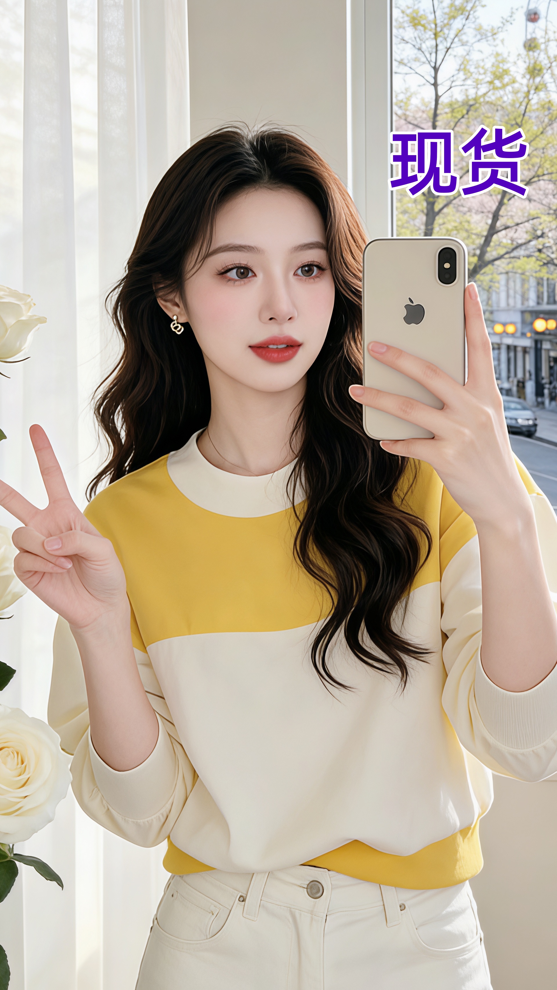 실사 봄 가을 고유 한 Chic 루즈핏 느긋한 바람 황색 얇은 스타일 후드티 여성 디자인 센스 작은 대중 슈퍼 잘 생긴 맨위