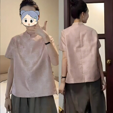 批发氛围感<b class='q'>时尚</b>立领气质短袖休闲裤套女 夏季新款<b class='q'>潮流</b>网红设计套装