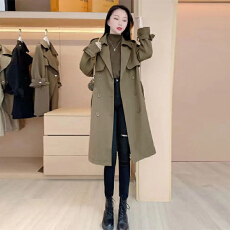 批发官图<b class='q'>风衣</b>女款2026新款春秋季女士大衣中长款外套英伦风小个子欧货