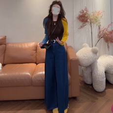 批发2026春季新款港风T恤时尚牛仔<b class='q'>裤</b>两件套设计感时尚套<b class='q'>装</b>女休闲百搭