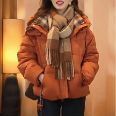 批发2025冬季简约风设计感长袖棉服女潮流小众洋气慵懒风显瘦拼色衣服