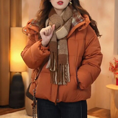 批发2025流行爆款冬季新款棉服女高端洋气小个子时尚百搭连帽棉衣<b class='q'>外套</b>