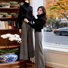 批发2025冬季新款时尚显瘦气质网红<b class='q'>套装</b>女高级百搭宽松上衣裤子两件套