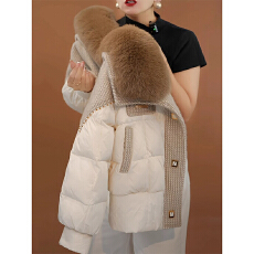 高级感毛领拉链潮流棉服外套女冬季小众设计感加厚保暖面包服上衣