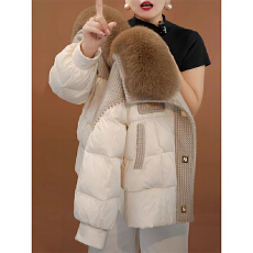 高级感毛领拉链潮流棉服外套女冬季小众设计感加厚保暖面包服上衣