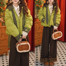 批发韩系休闲风<b class='q'>时尚</b><b class='q'>潮流</b>套装女2025年秋冬新款慵懒简约外套裤子两件套