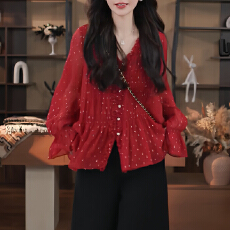 批发<b class='q'>轻熟</b>风雅致爆款温柔时髦衬衫女2025秋冬季细节设计感显白个性穿搭