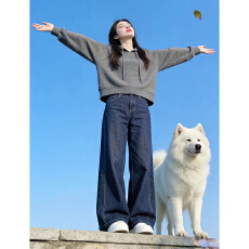 简约百搭纯色针织衫女士2026秋冬新款气质潮流设计感显瘦连帽毛衣