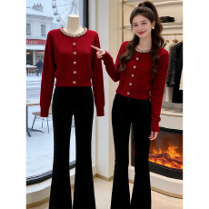 批发轻奢风别致独特漂亮长袖针织开衫女2025冬季<b class='q'>短款</b>舒适百搭气质上衣