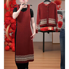 批发纯欲慵懒风套装女装2026秋冬季新款保暖长袖上衣修身<b class='q'>连衣裙</b>两件套