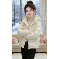 批发韩系松弛出街风连帽百搭棉服女2026冬季新款冬日省心穿搭显瘦外套