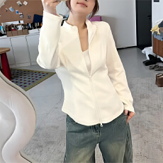 批发韩系休闲通勤风长袖上衣2026时尚气质小个子韩版显瘦纯色拼接外套