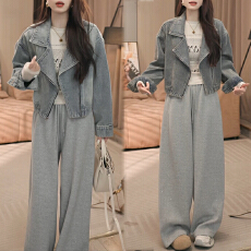 批发2026新款春款美式复古宽松立领牛仔短外套女士气质<b class='q'>百搭</b>上衣