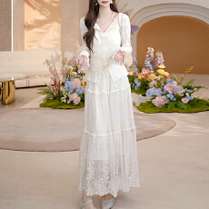 批发韩系系带开衫网纱半身裙套装女2026春秋<b class='q'>新款</b>显瘦显高百搭通勤套装