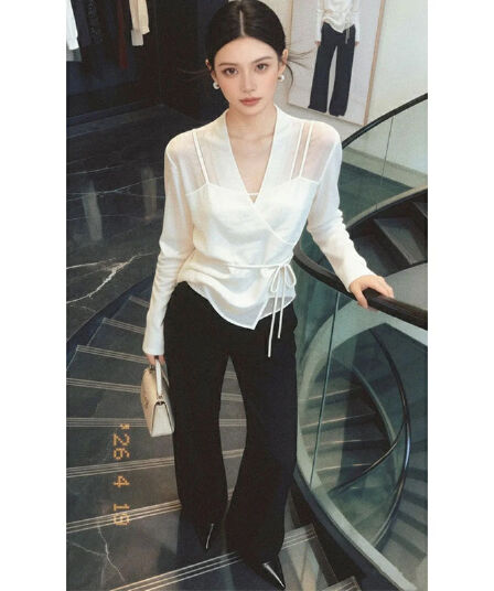 달콤한 차가운 바람 세련된 품격 고급 센스 셔츠 2026 여름 새로운 작은 대중 셔츠