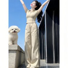 批发时尚显瘦气质网红套装女2026夏季新款高级百搭宽松上衣裤子两件套