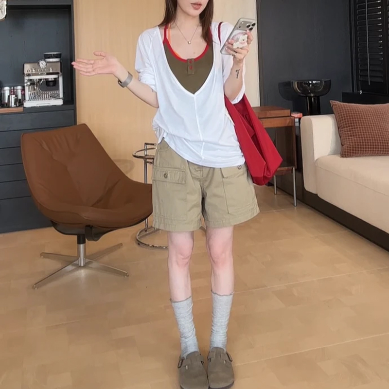 패션 슬림해 보이는 품격 인터넷 유명인 고급 세트 여성 2026 여름 새로운 고급 다용도 루즈핏 슬림해 보이는 3종 세트