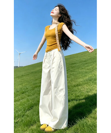 향기로운 듀오 한 부서 연령 감소 세트 여성 2026 여름 새로운 반팔 티셔츠 캐주얼 바지 투피스 세트