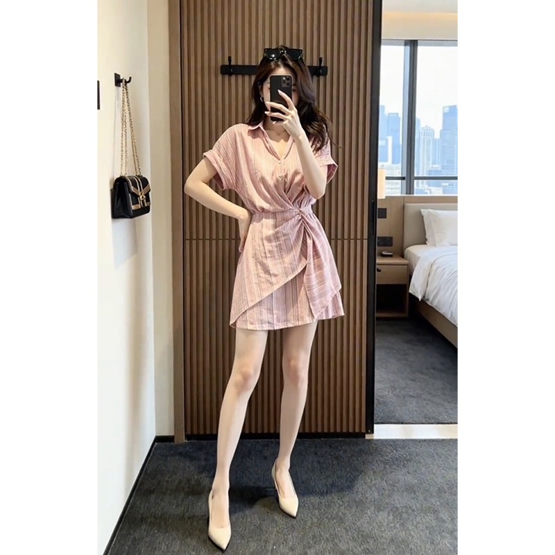 향기로운 듀오 일상 새로운 지성 우아함 바람 여성 드레스 여름 비대칭 슬림해 보이는 작은 대중 자이언트 잘 생긴 치마