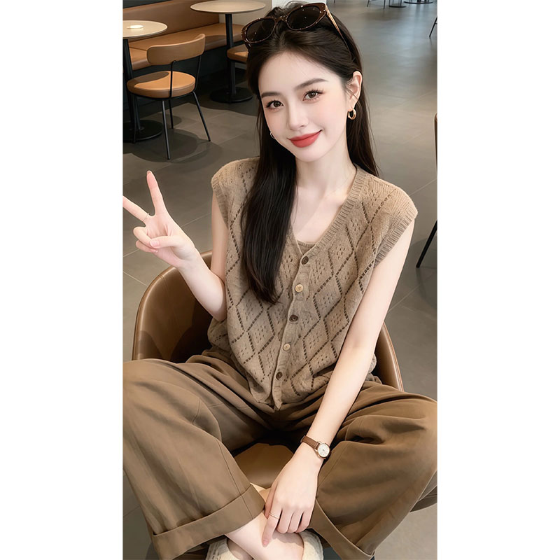 향기로운 듀오 몸매 가꾸기 조끼 세련된 베스트 블라우스 캐주얼 바지 여성 2026 여름 새로운 여성 의류 세트