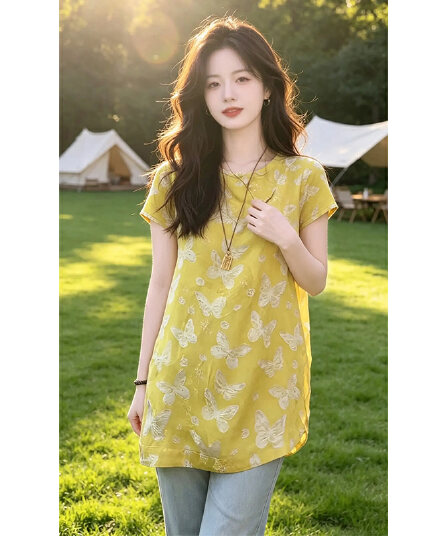 향기로운 듀오 새로운 중식 국풍 비스듬한 襟 단추 여성 셔츠 2026 여름 새로운 중간 길이 반팔 맨위 트렌드