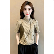 批发2026夏季新款高级感气质户外运动短袖<b class='q'>外套</b>女装休闲<b class='q'>上衣</b>