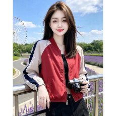 批发香朵儿韩系百搭立领撞色设计感<b class='q'>外套女</b>士2026秋季新款洋气长袖上衣