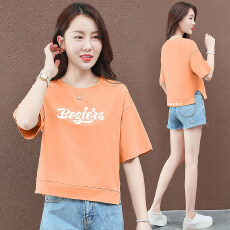 批发高腰短袖t恤<b class='q'>女</b>装2026年夏季新款ins潮<b class='q'>夏装</b>半袖体恤宽松短款