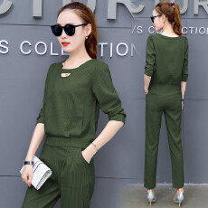 批发2026年女春秋装新款<b class='q'>韩版</b>时髦洋气女装显瘦秋季时尚<b class='q'>套装</b>长裤两件套